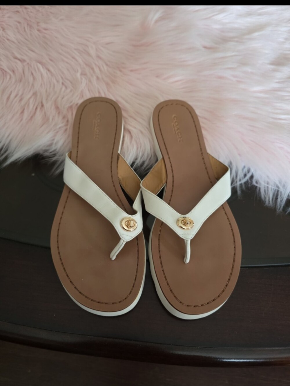 Coach Shelly Turnlock Sandals Leather